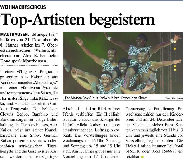 Programm 2022 Mauthausen – Aufnahme aus der Circus-Fotogalerie