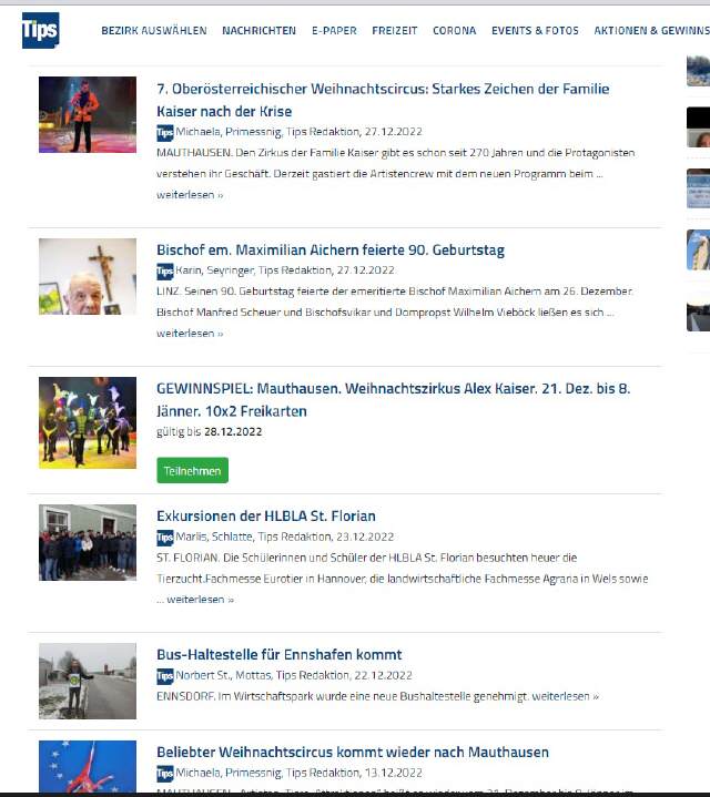 Programm 2022 Mauthausen – Aufnahme aus der Circus-Fotogalerie