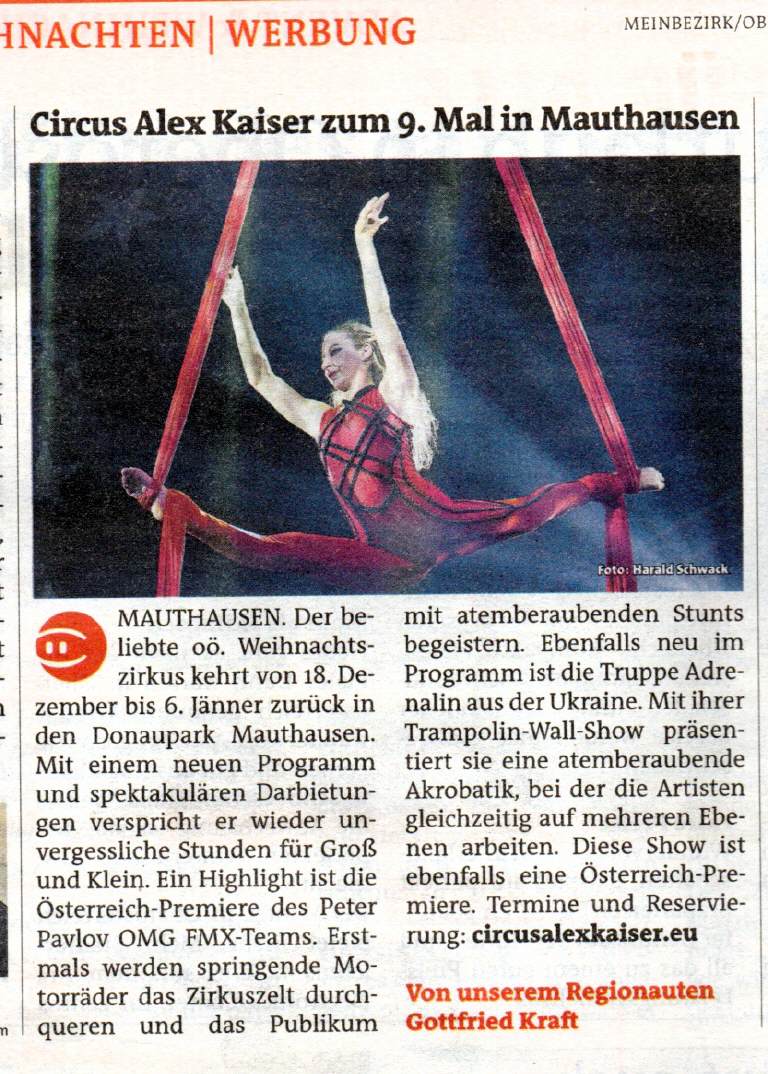 Pressemeldungen – Aufnahme aus der Circus-Fotogalerie