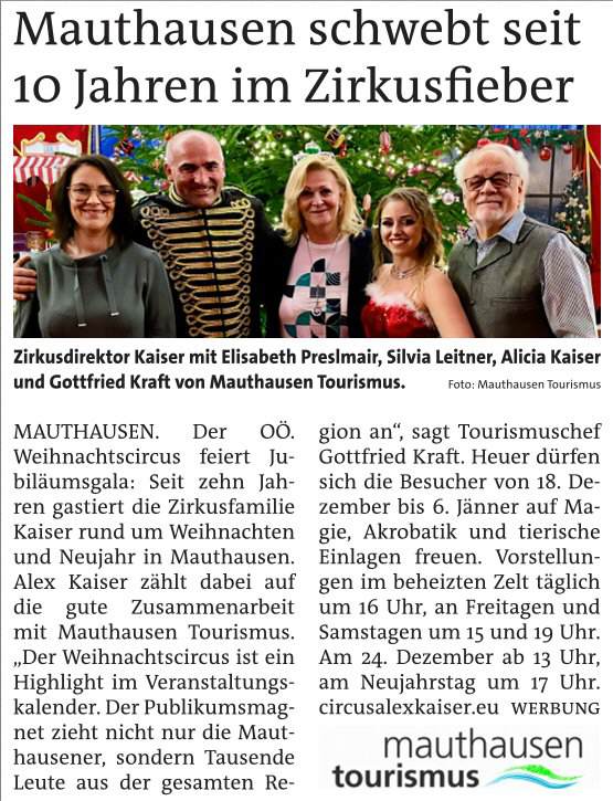 Pressemeldungen – Aufnahme aus der Circus-Fotogalerie