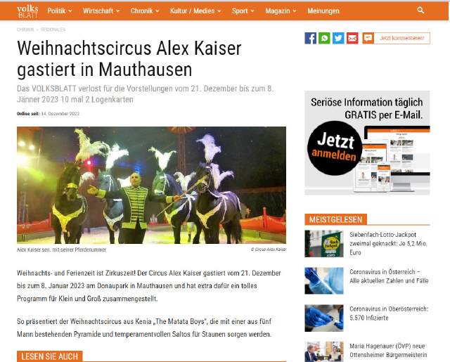 Programm 2022 Mauthausen – Aufnahme aus der Circus-Fotogalerie